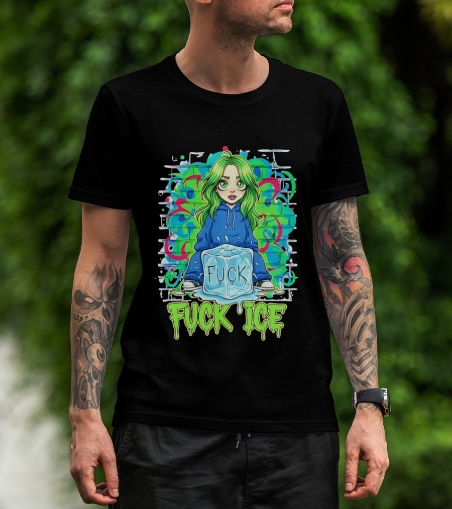 Billie Eilish Cartoon Fck Ice T-Shirt