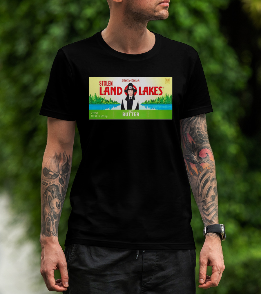 Billie Eilish Stolen Land O Lakes Salty Butter Anti ICE T-Shirt