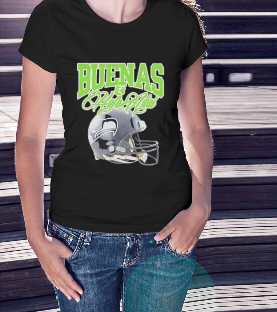 BUENAS Hafa Adai Seattle Seahawks Helmet T-Shirt