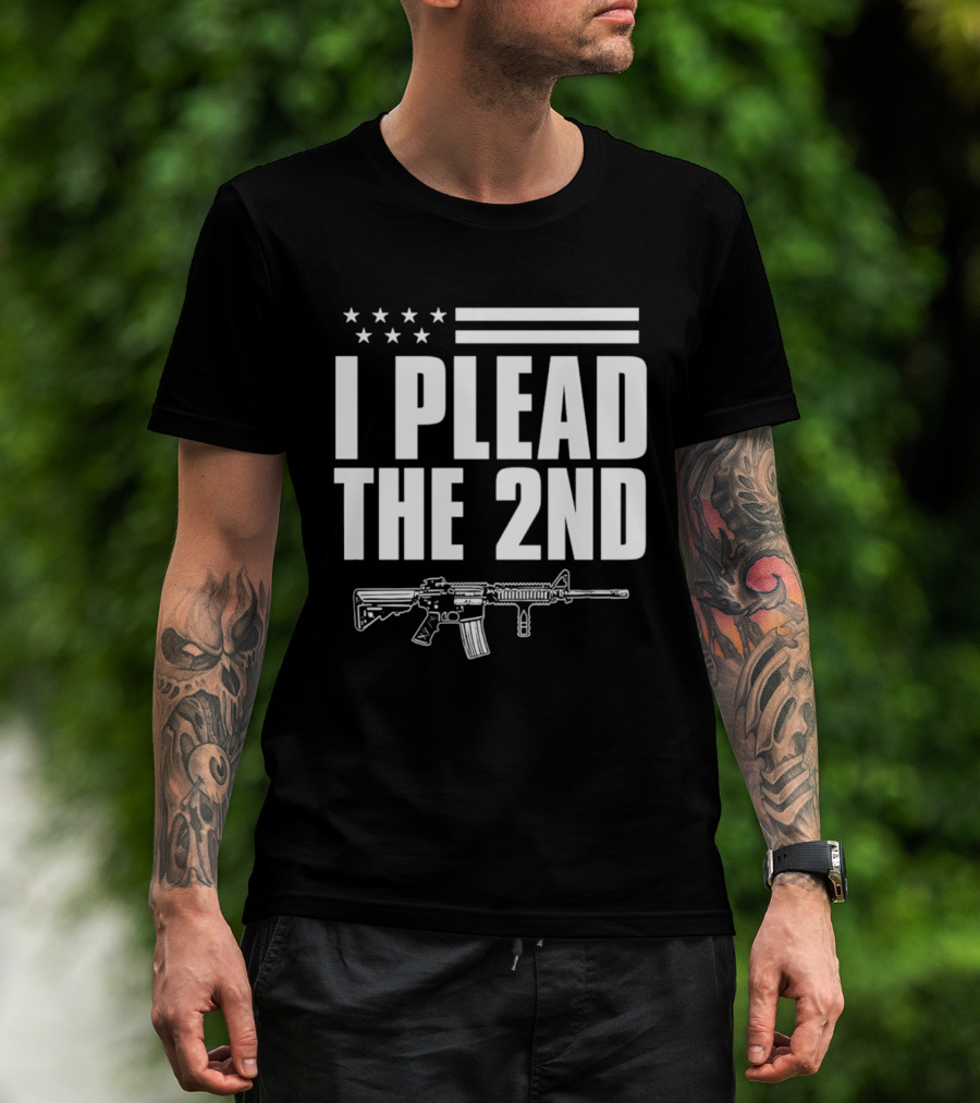 I Plead The 2nd Gun Rights American Flag Rifle T-Shirt