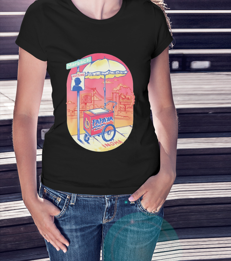 Marbach Inoha Papaya Man Missing High School Fred's Fish Fry T-Shirt