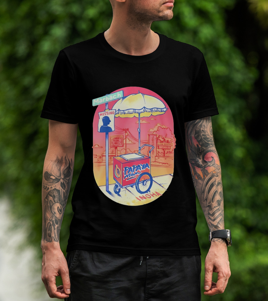 Marbach Inoha Papaya Man Missing High School Fred's Fish Fry T-Shirt