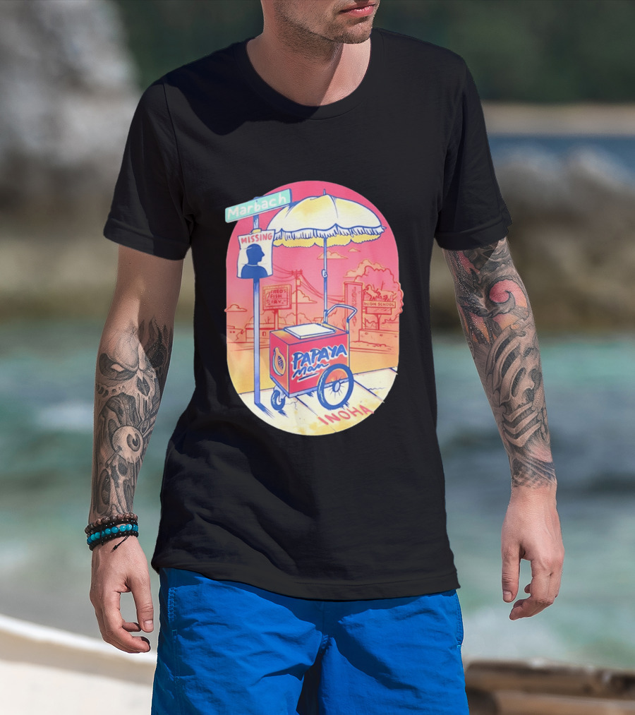 Marbach Inoha Papaya Man Missing High School Fred's Fish Fry T-Shirt