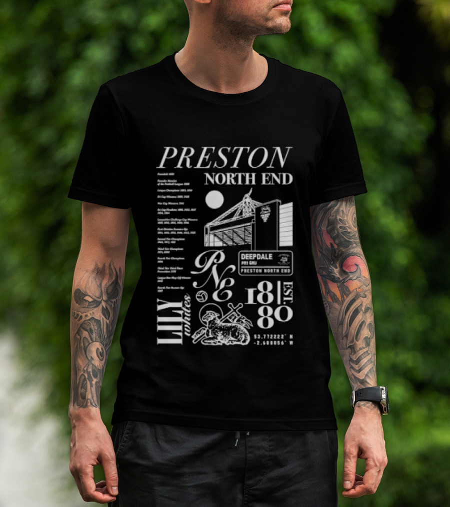 Preston North End Collection Lily Whites Est 1880 Football Heritage T-Shirt