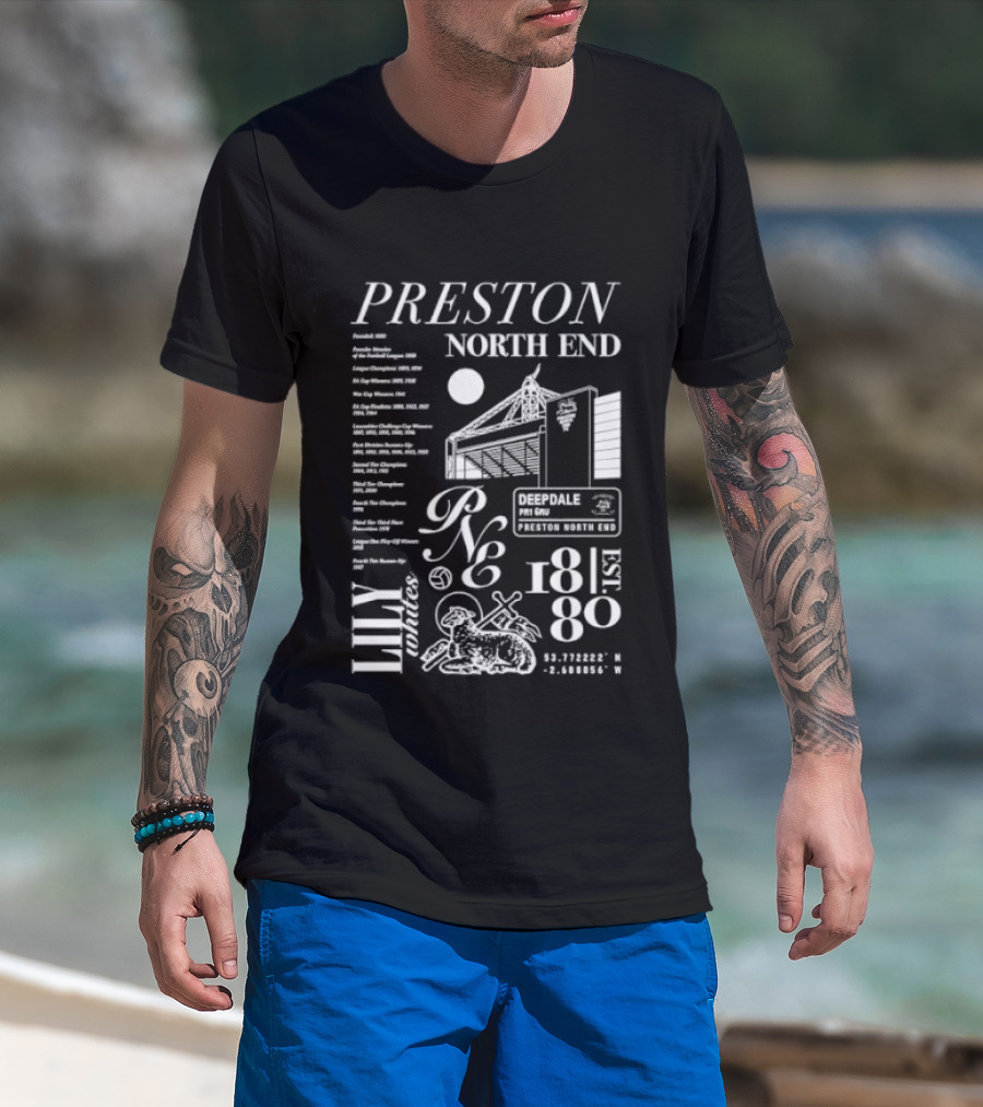 Preston North End Collection Lily Whites Est 1880 Football Heritage T-Shirt