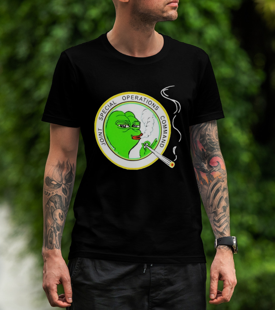 Sad Pepe Smoking Meme Joint Special Operations Command T-Shirt