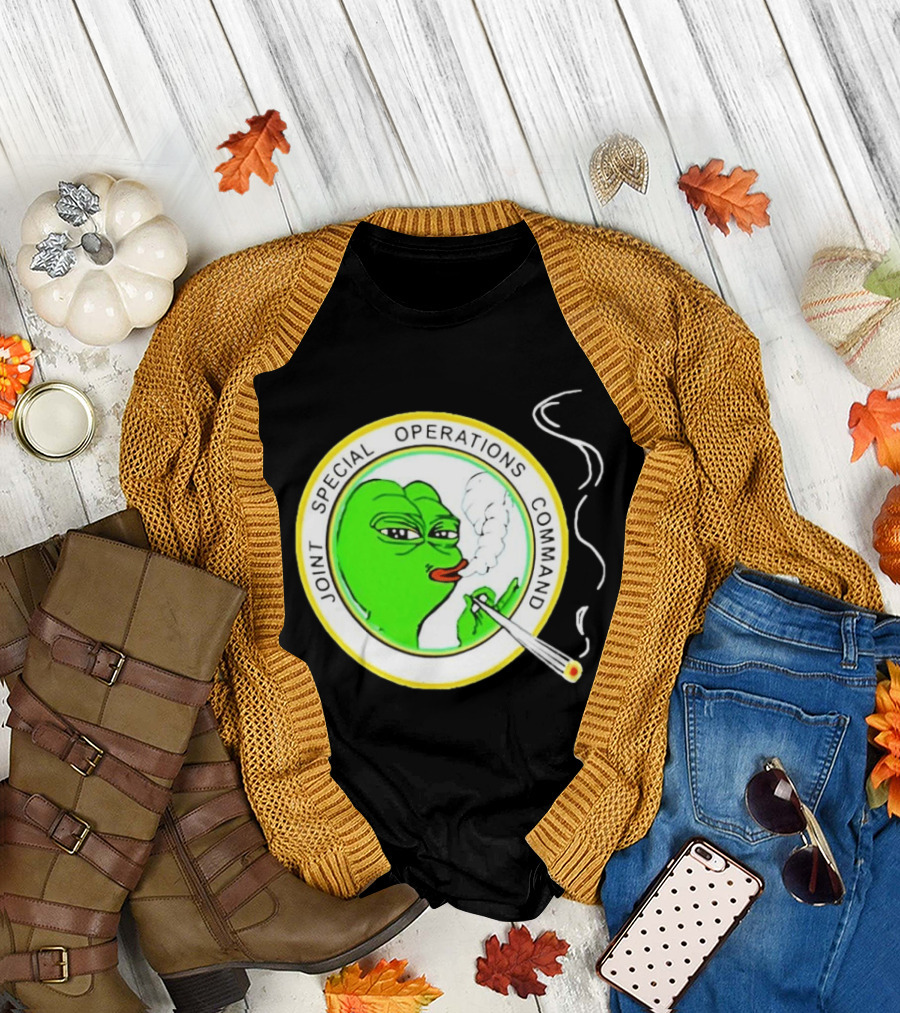 Sad Pepe Smoking Meme Joint Special Operations Command T-Shirt