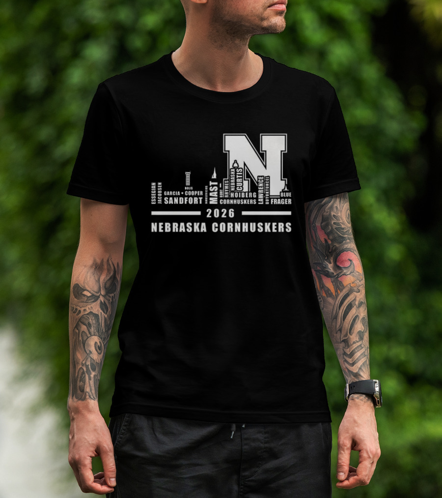 2026 Nebraska Cornhuskers City Skyline Lincoln T-Shirt