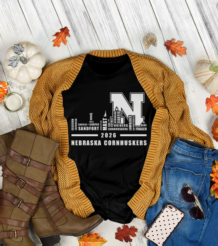 2026 Nebraska Cornhuskers City Skyline Lincoln T-Shirt