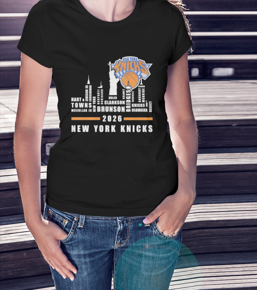 New York Knicks 2026 Players Name Of The Skyline City T-Shirt