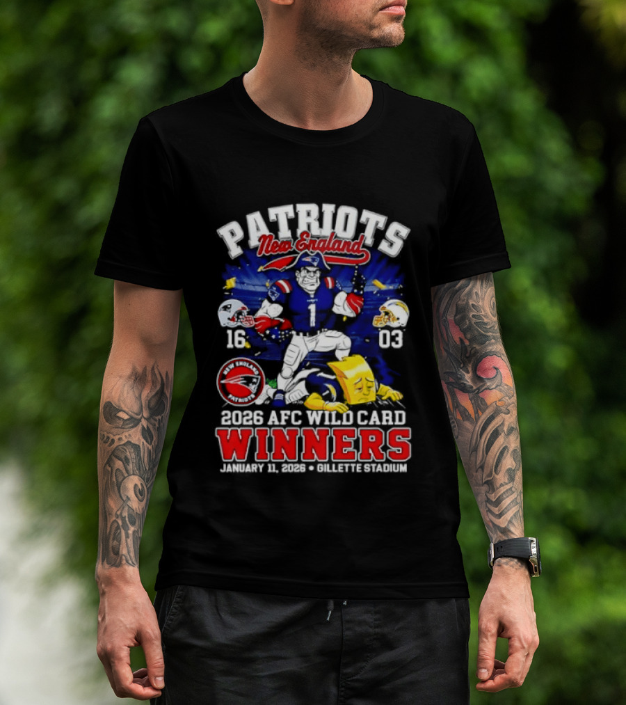 Patriots New England 2026 AFC Wild Card Winners Gillette Stadium January 11th T-Shirt