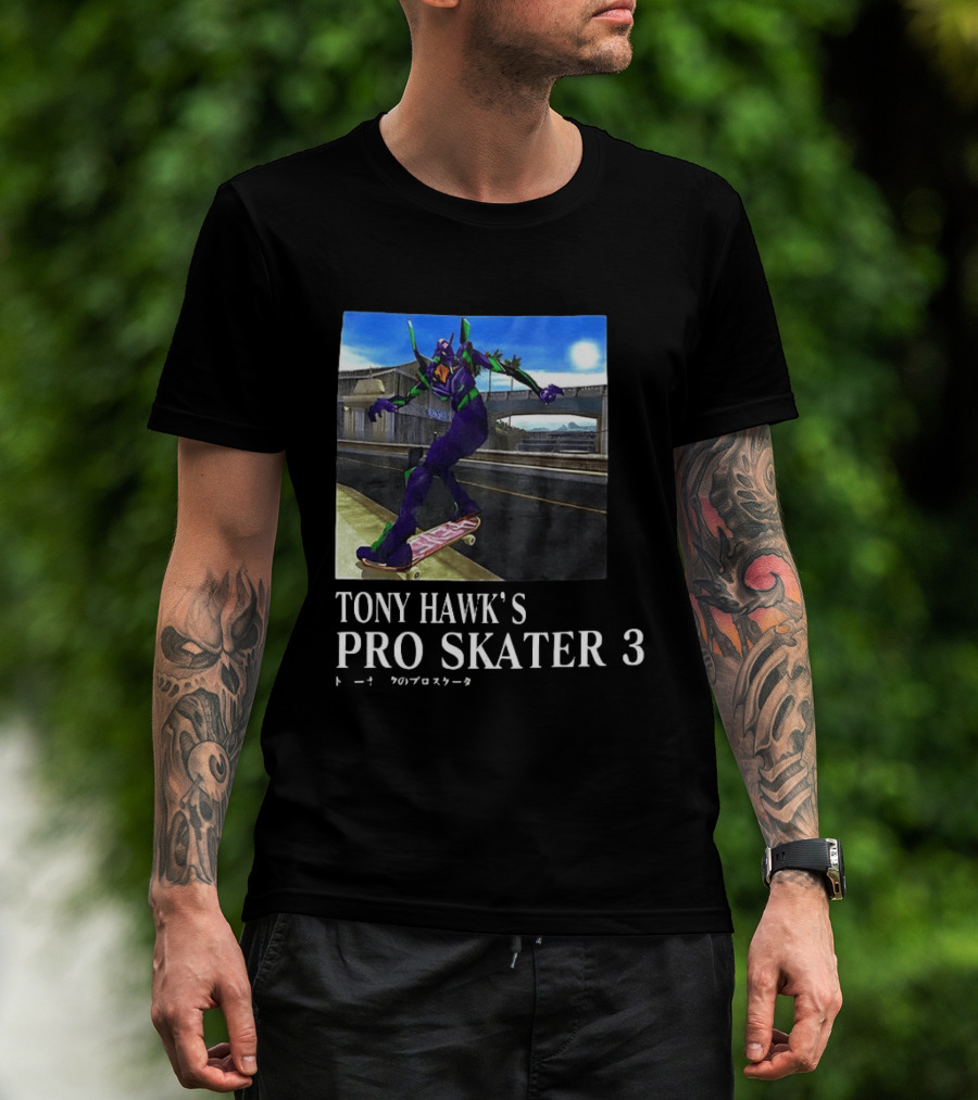 Tony Hawk's Pro Skater 3 Evangelion Crossover Skating Scene T-Shirt