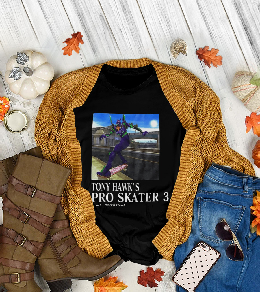 Tony Hawk's Pro Skater 3 Evangelion Crossover Skating Scene T-Shirt
