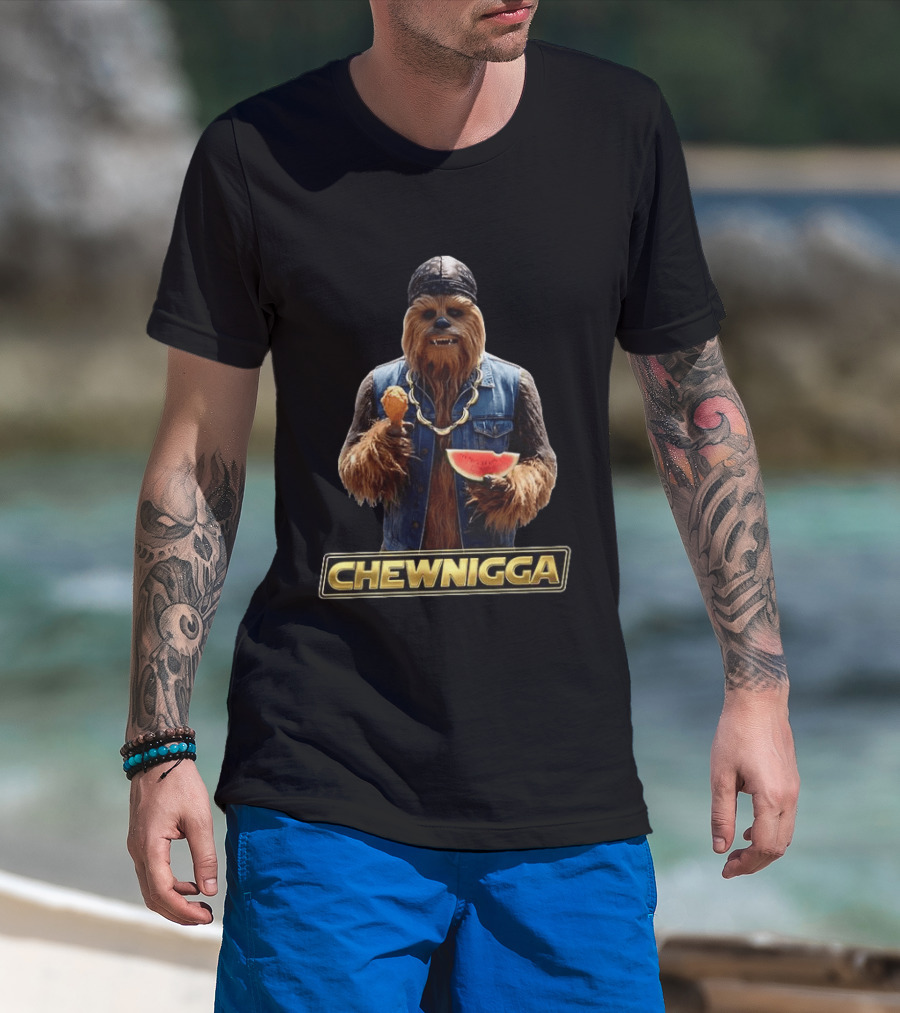 Chewnigga Fried Chicken And Watermelon X Chewbacca Meme T-Shirt