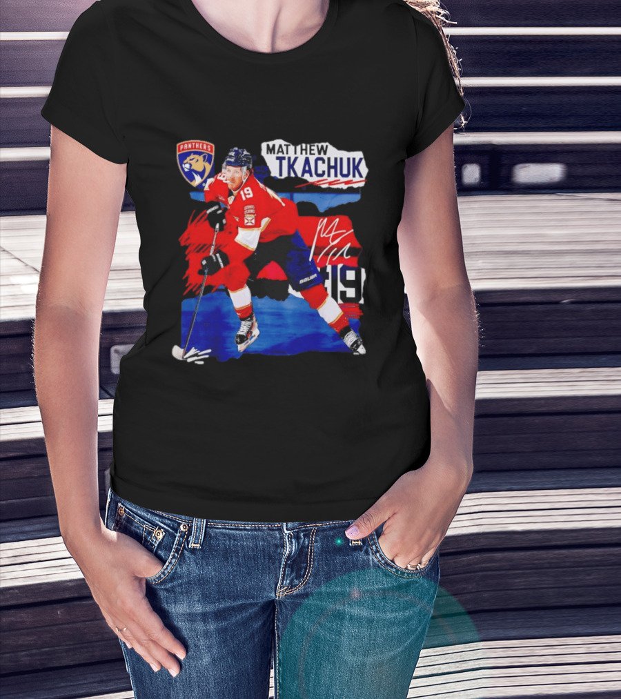 Matthew Tkachuk 19 Florida Panthers NHL Hockey Player Image T-Shirt
