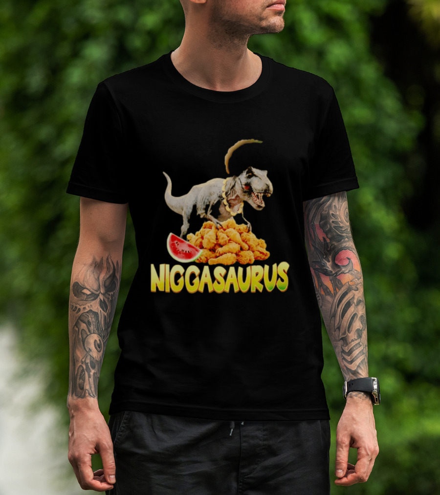 Niggasaurus Dinosaur Fried Chicken T-Shirt