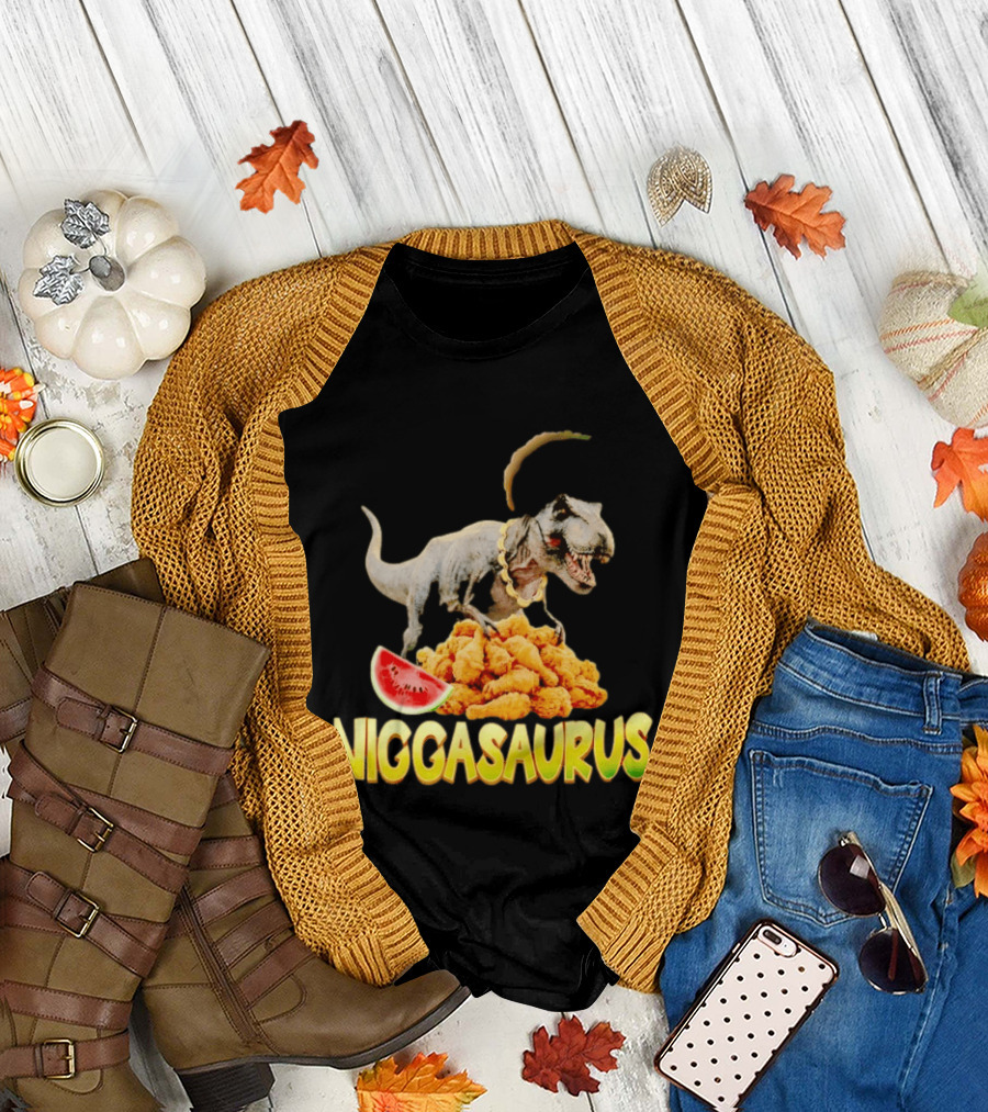 Niggasaurus Dinosaur Fried Chicken T-Shirt