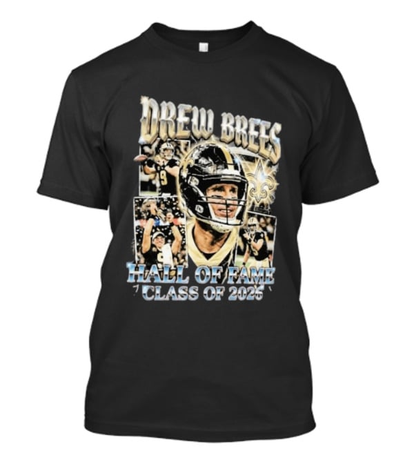 Drew Brees Hall Of Fame Class Of 2026 Quarterback Inductee NFL Football Star T-Shirt