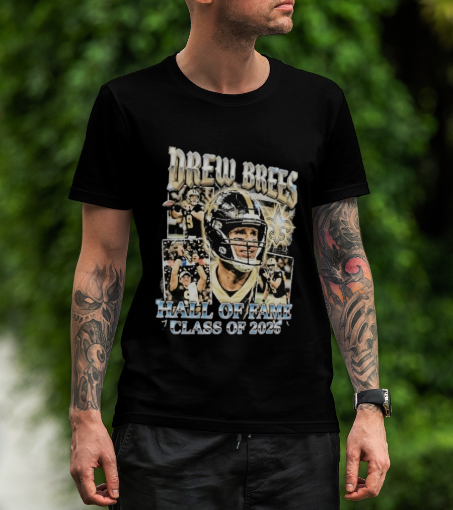 Drew Brees Hall Of Fame Class Of 2026 Quarterback Inductee NFL Football Star T-Shirt