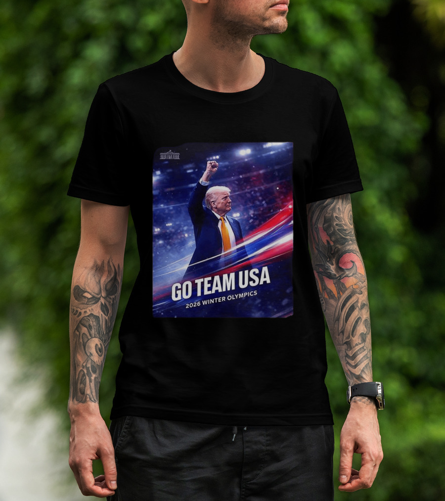 Go Team USA 2026 Winter Olympics Trump Cheer American Pride T-Shirt