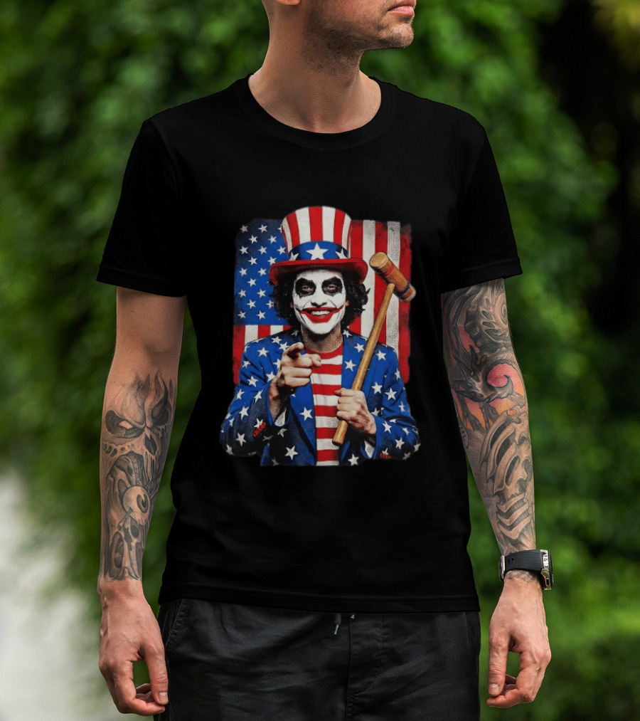 Uncle Jimmy USA Flag Joker Parody Patriotic Costume T-Shirt