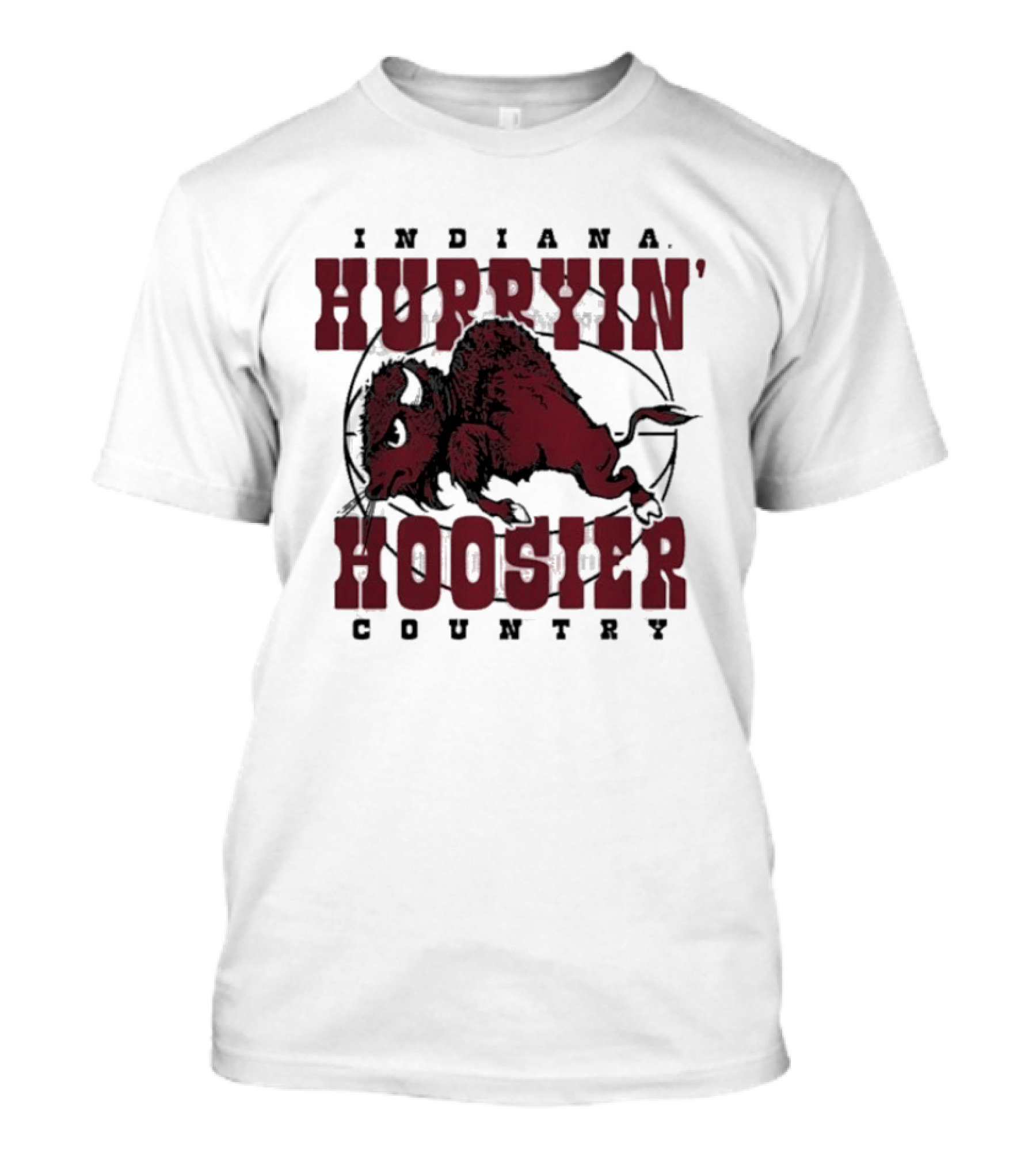 Indiana Hoosiers Basketball Hurryin' Hoosier Country Buffalo T-Shirt