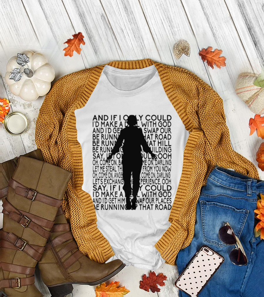 Running Up That Hill Max Mayfield Silhouette Lyrics T-Shirt