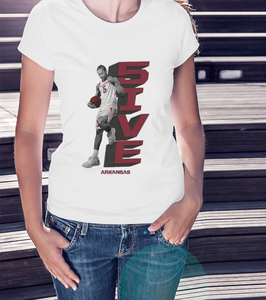 Darius Acuff Jr. 5ive Arkansas Razorbacks Basketball Player T-Shirt