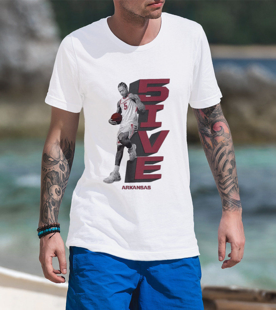 Darius Acuff Jr. 5ive Arkansas Razorbacks Basketball Player T-Shirt