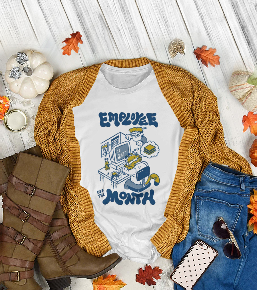 Employee Of The Month Henrique Torres Cat Sleeping Computer Sandwich T-Shirt