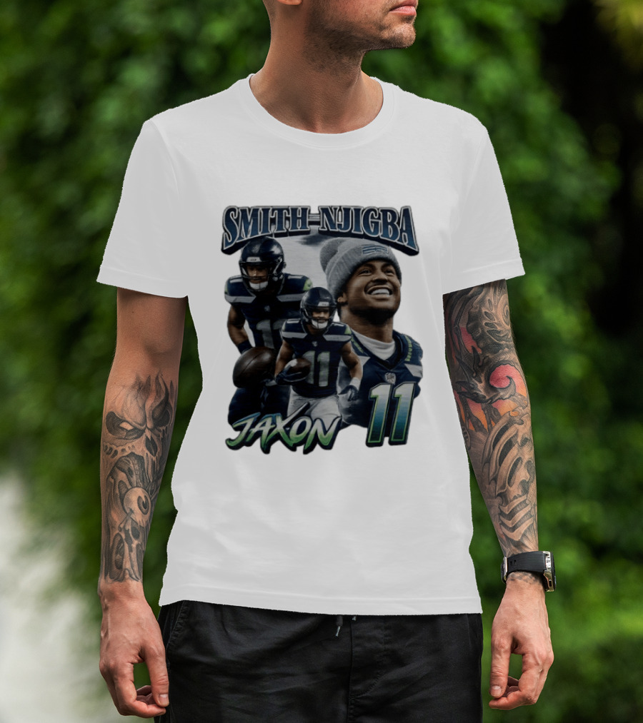 Jaxon Smith Njigba Seattle Seahawks 11 Player 90s T-Shirt