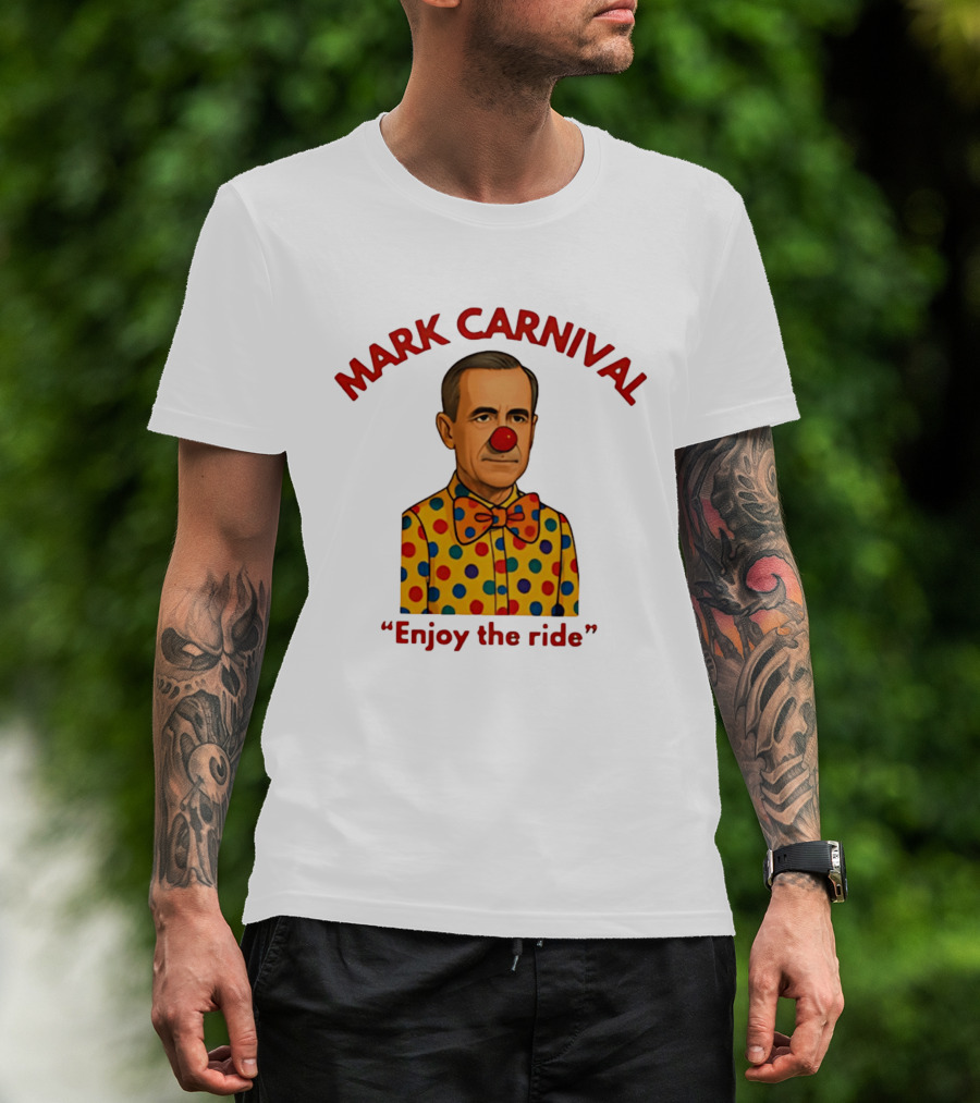 Mark Carnival Enjoy The Ride Clown Polka Dot Bow Tie T-Shirt