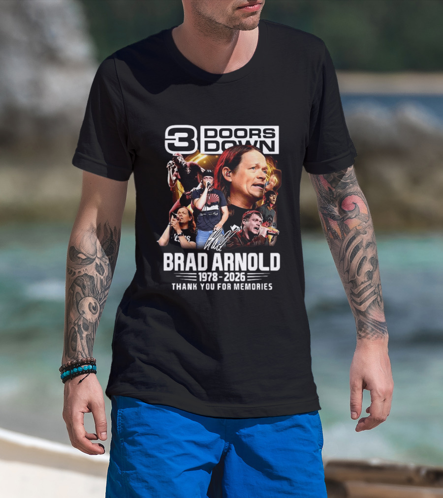 3 Doors Down Brad Arnold 1978 2026 Thank You For Memories T-Shirt
