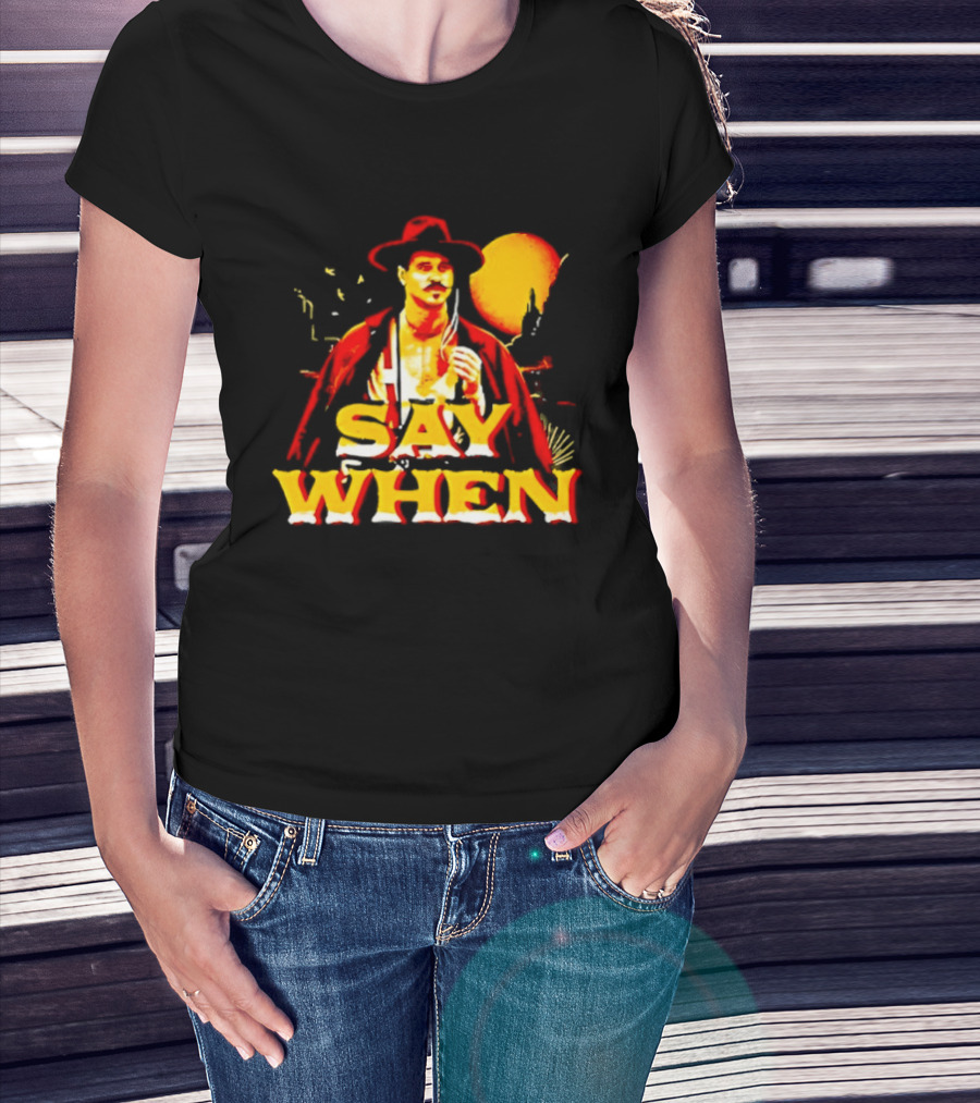 Doc Holliday Tombstone Say When Iconic Movie T-Shirt