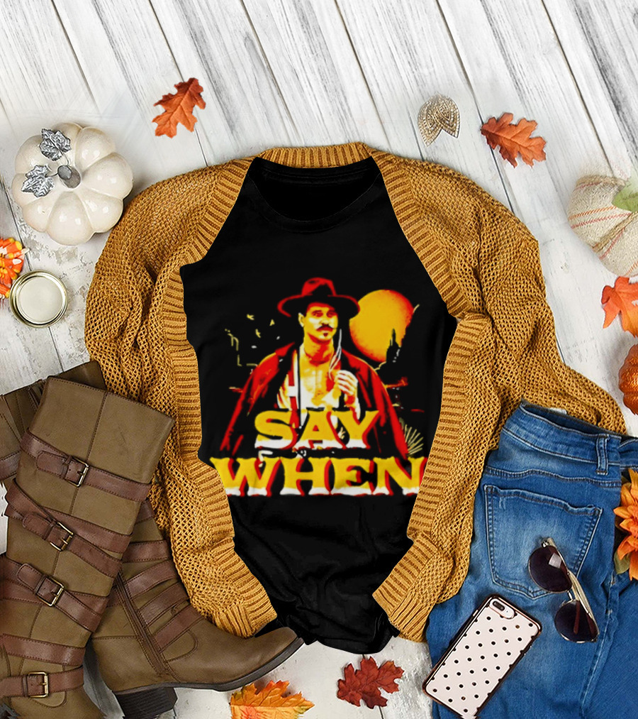 Doc Holliday Tombstone Say When Iconic Movie T-Shirt