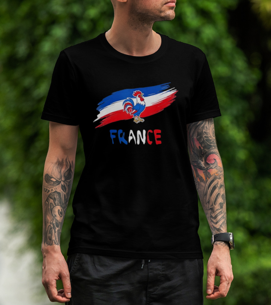 France Rooster French Flag Pride T-Shirt