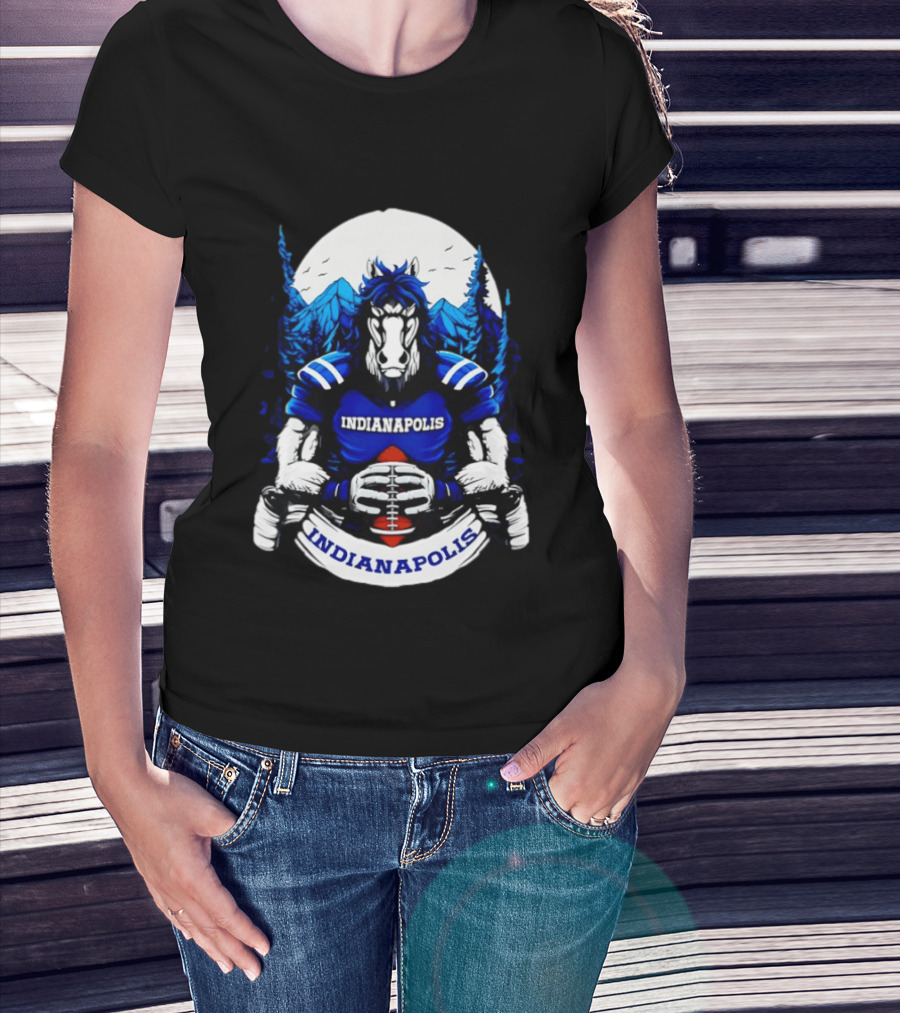 Indianapolis Colts Football Horse Mountain Forest T-Shirt