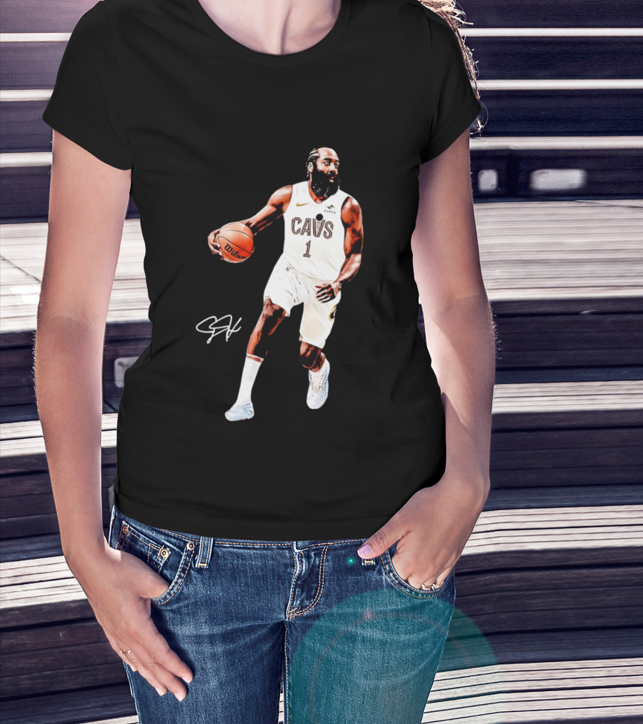 James Harden Basketball CAVS 1 Cavaliers Signature Debut T-Shirt