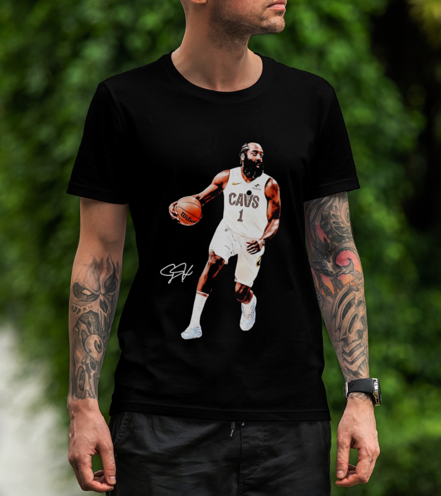 James Harden Basketball CAVS 1 Cavaliers Signature Debut T-Shirt