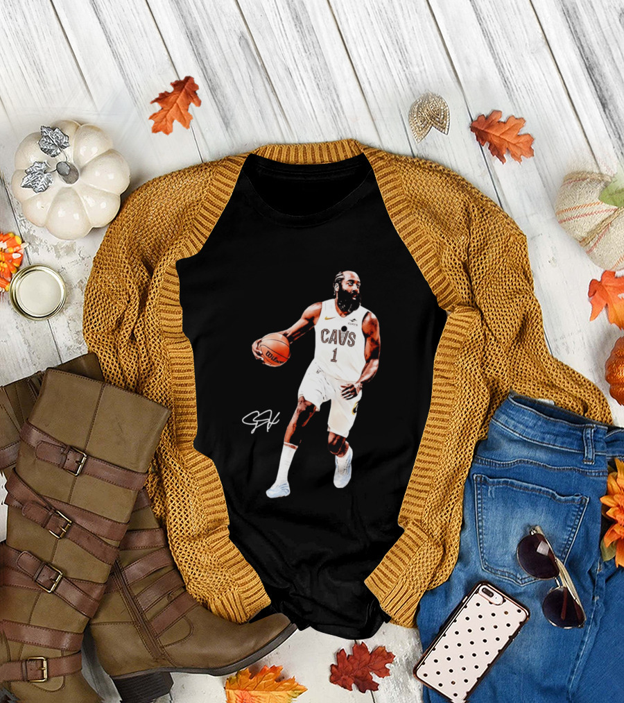 James Harden Basketball CAVS 1 Cavaliers Signature Debut T-Shirt