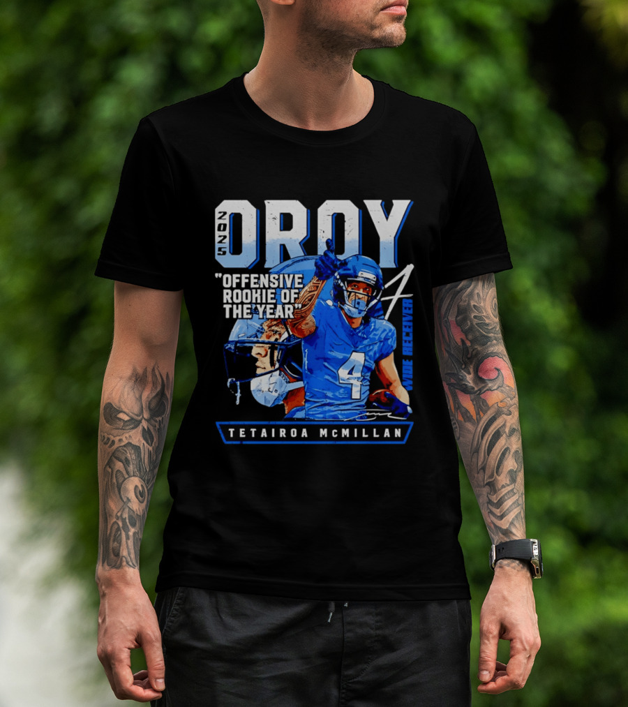 2025 OROY Offensive Rookie Of The Year Tetairoa McMillan Wide Receiver Carolina Panthers T-Shirt