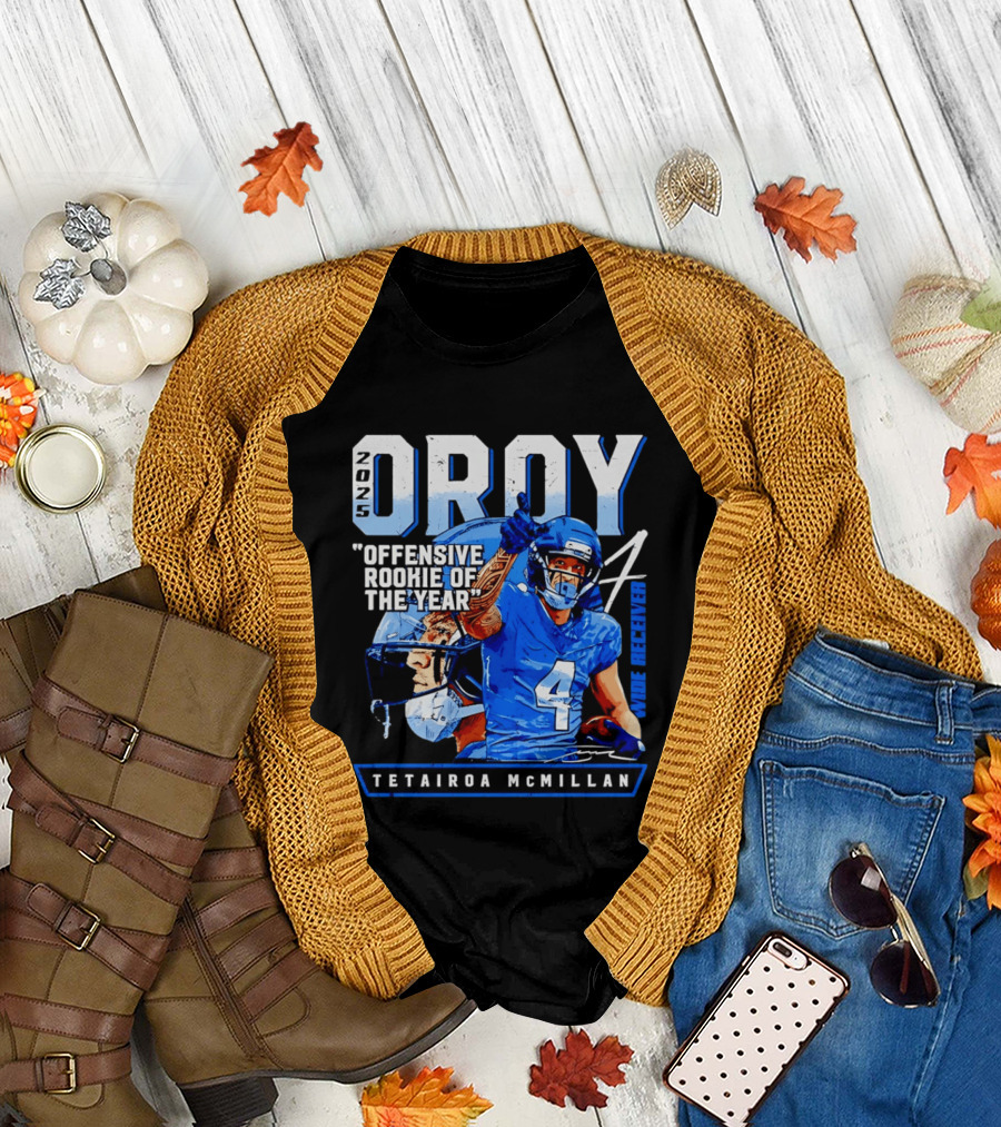 2025 OROY Offensive Rookie of the Year Tetairoa McMillan Wide Receiver Carolina Panthers T-Shirt