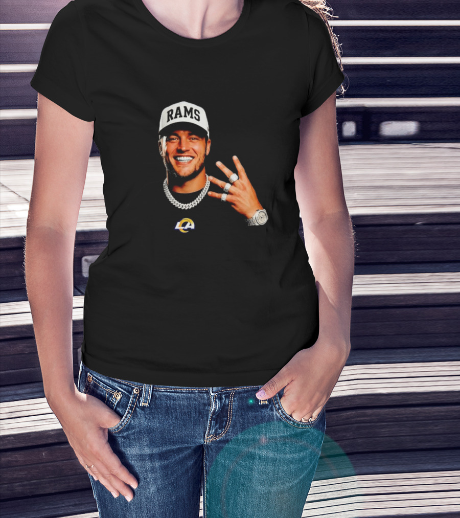 Los Angeles Rams Matthew Stafford MVP Rings Celebration T-Shirt