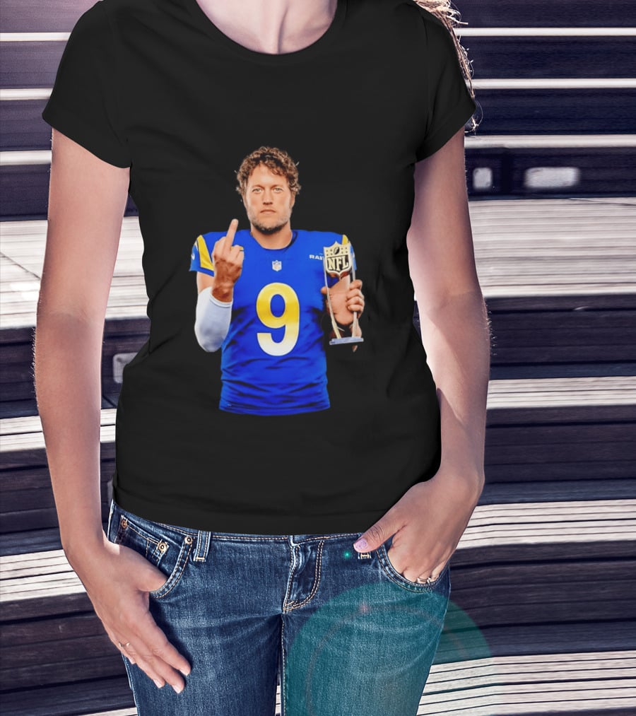 Matthew Stafford Los Angeles Rams 2025 MVP Gesture NFL Trophy T-Shirt