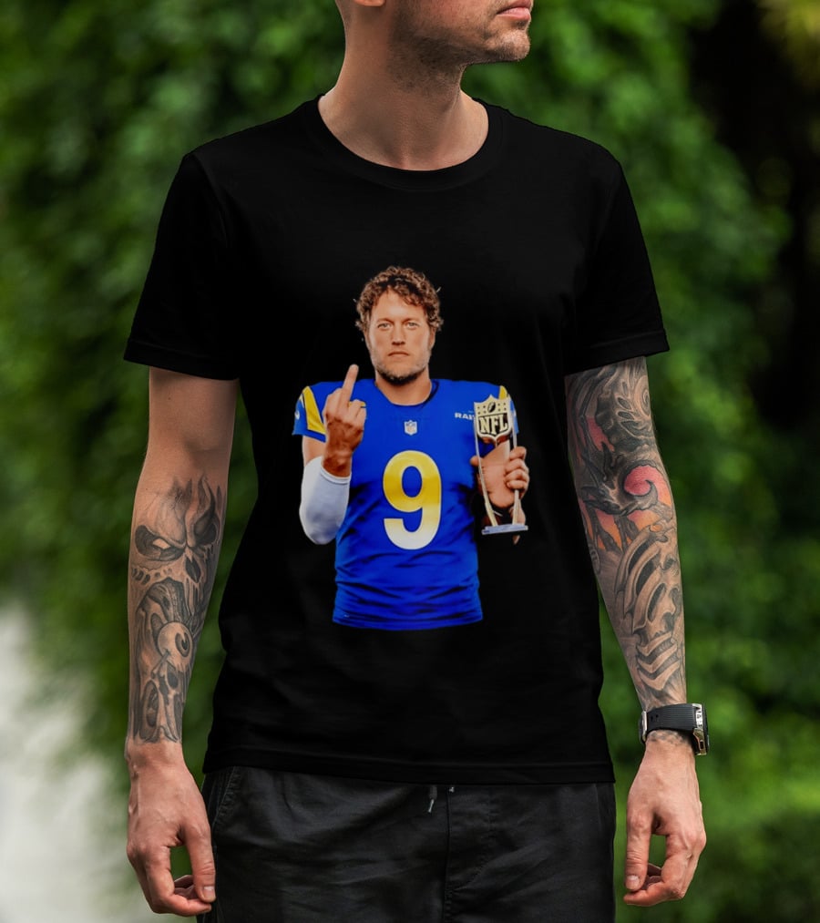 Matthew Stafford Los Angeles Rams 2025 MVP Gesture NFL Trophy T-Shirt