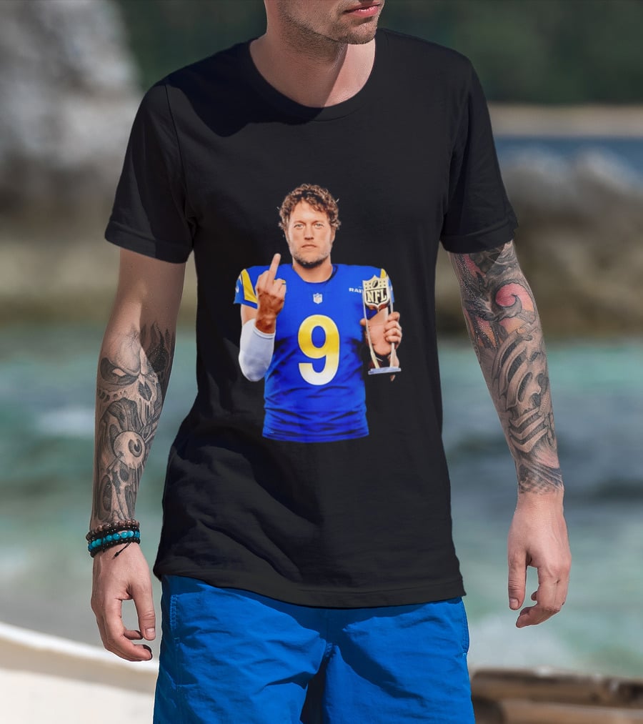 Matthew Stafford Los Angeles Rams 2025 MVP Gesture NFL Trophy T-Shirt