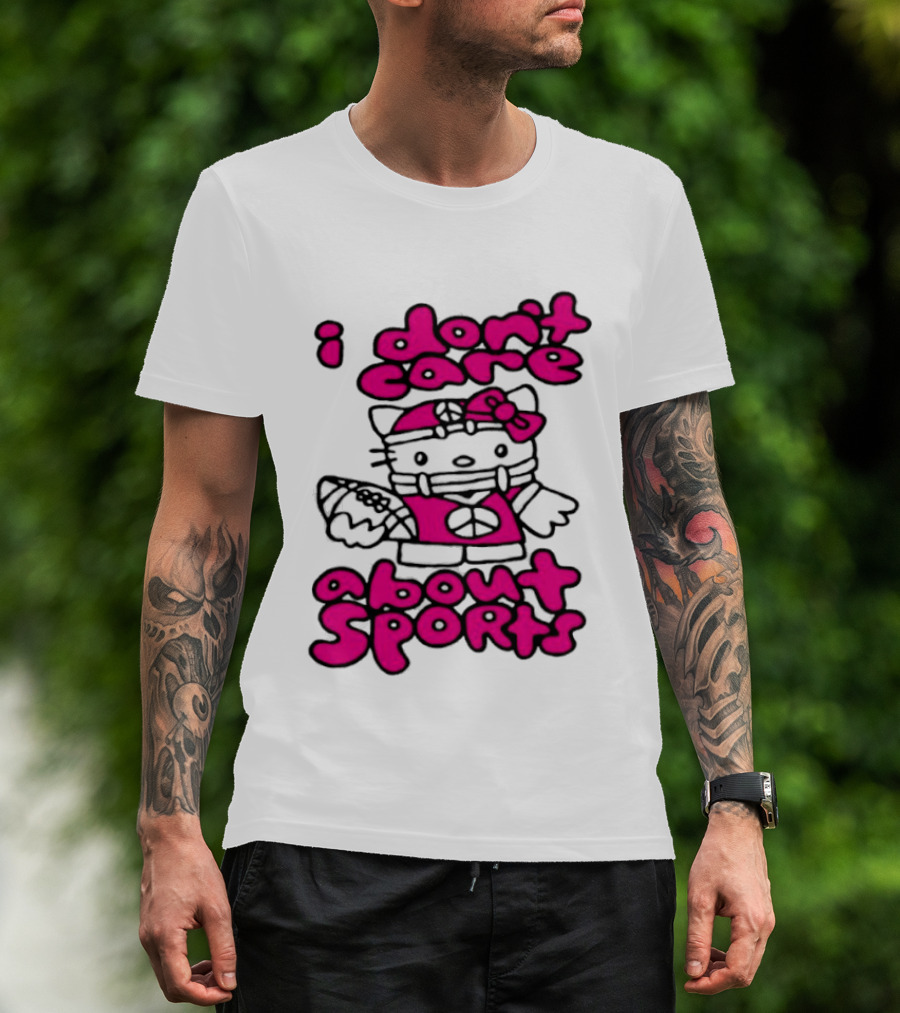 Hello Kitty I Don't Care About Sports Playful Attitude T-Shirt