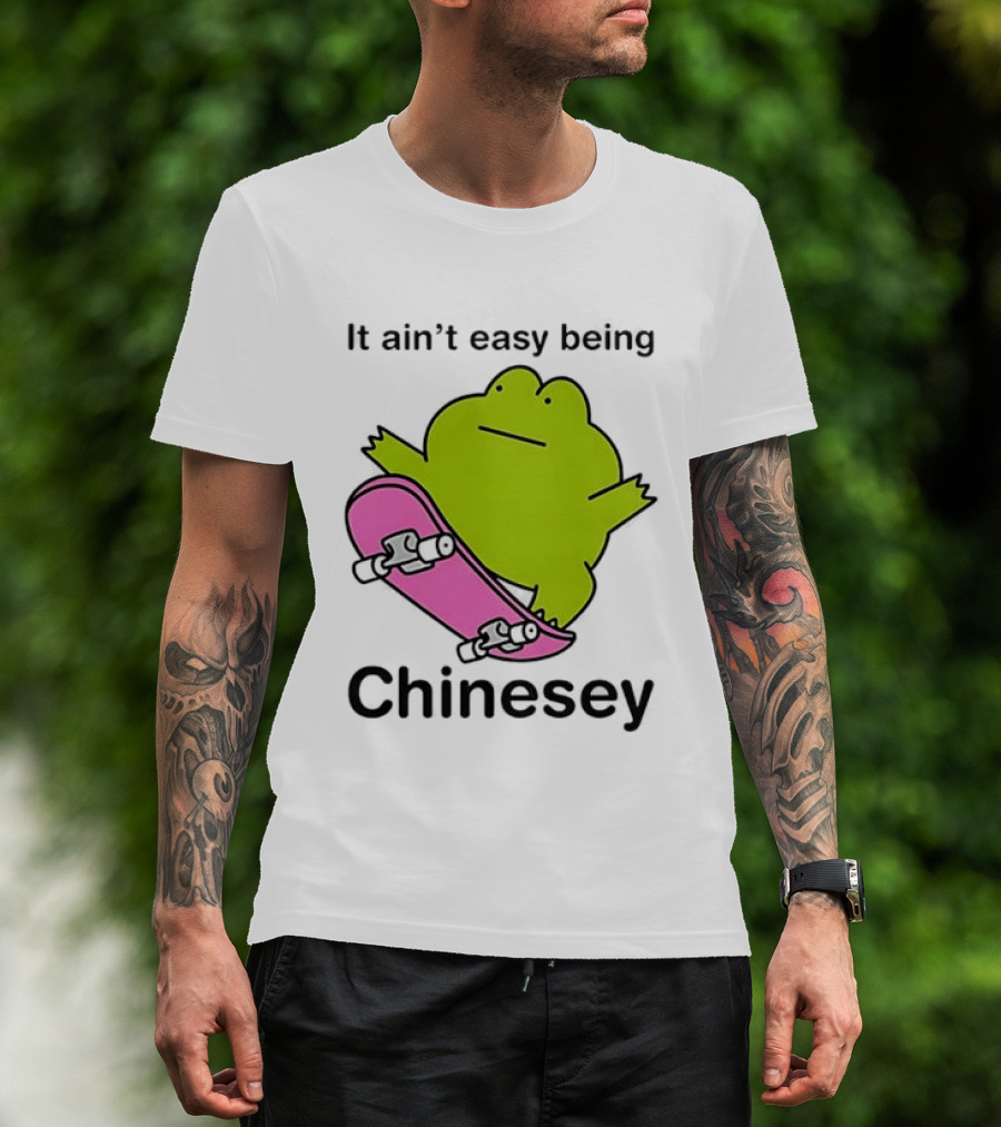 It Ain't Easy Being Chinesey Kawaii Frog On Skateboard T-Shirt