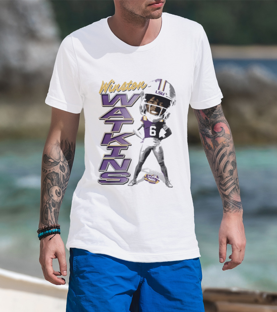 Winston Watkins LSU Tigers Football Caricature T-Shirt