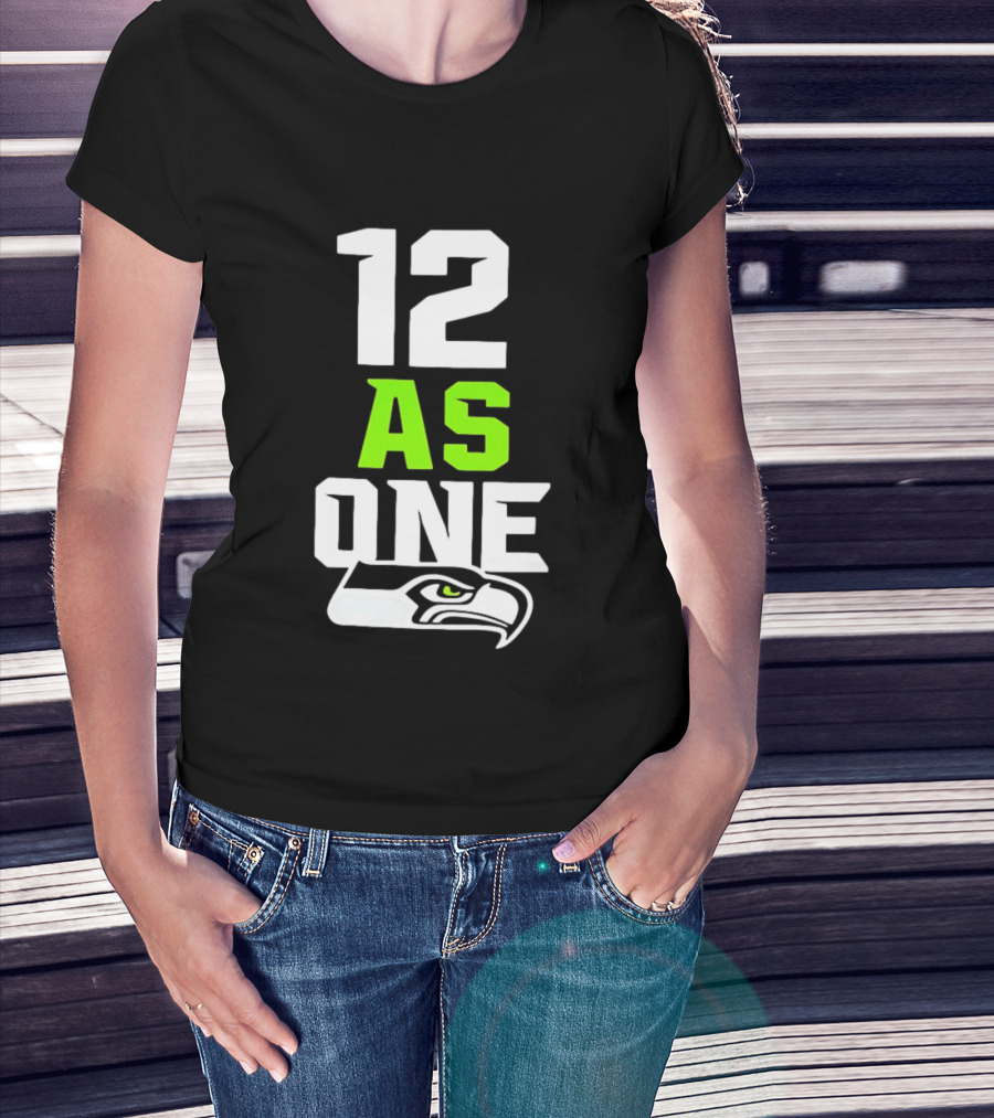 Seattle Seahawks 12 As One Fan Slogan With Team T-Shirt